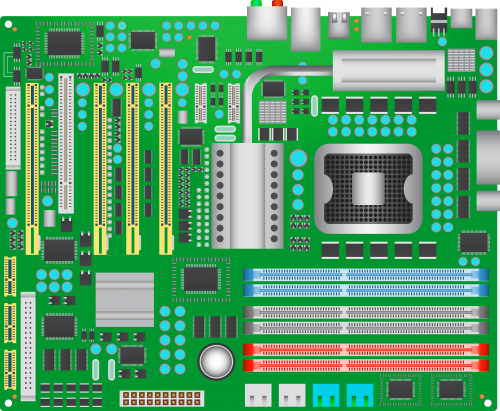 Green Computer Mainboard PNG Clipart - High-quality PNG Clipart Image in cattegory Computer Parts PNG / Clipart from ClipartPNG.com