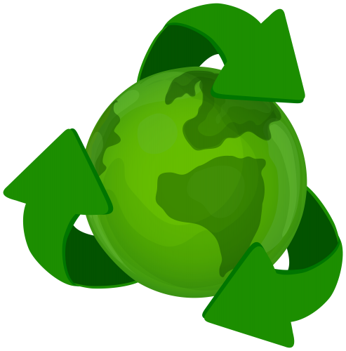 Green Earth Planet with Recycle Symbol PNG Clip Art - High-quality PNG Clipart Image in cattegory Ecology PNG / Clipart from ClipartPNG.com