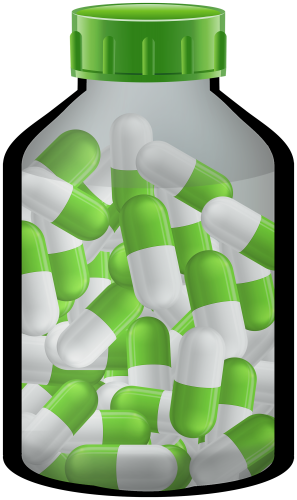 Green Medicine Bottle With Pills Capsules PNG Clipart - High-quality PNG Clipart Image in cattegory Medicine PNG / Clipart from ClipartPNG.com