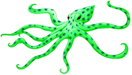 Green Octopus PNG Clipart - High-quality PNG Clipart Image in cattegory Underwater PNG / Clipart from ClipartPNG.com