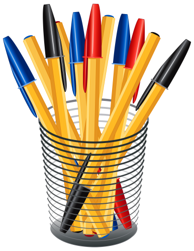 Metal Cup with Pens PNG Clip Art - High-quality PNG Clipart Image in cattegory School PNG / Clipart from ClipartPNG.com