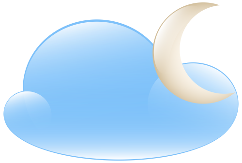 Moon and Cloud Weather Icon PNG Clip Art - High-quality PNG Clipart Image in cattegory Weather PNG / Clipart from ClipartPNG.com