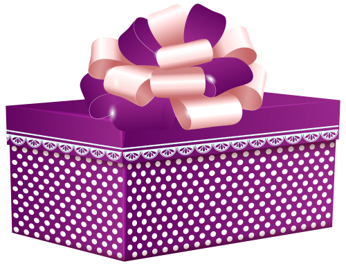 Purple Dotted Gift Box PNG Clipart - High-quality PNG Clipart Image in cattegory Gifts PNG / Clipart from ClipartPNG.com
