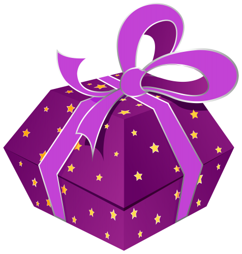 Purple Gift Box with Stars PNG Clipart - High-quality PNG Clipart Image in cattegory Gifts PNG / Clipart from ClipartPNG.com