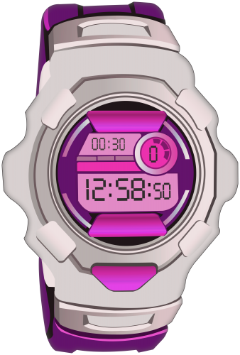 Purple Sport Digital Watch PNG Clip Art - High-quality PNG Clipart Image in cattegory Clock PNG / Clipart from ClipartPNG.com