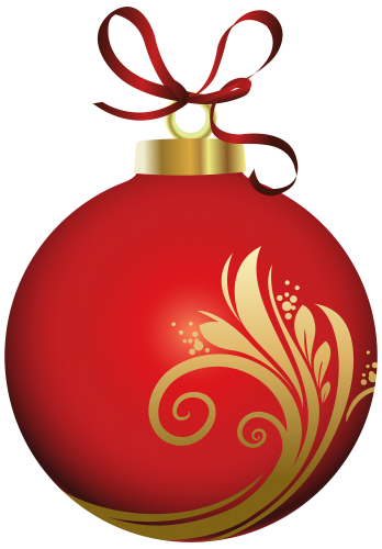 Red Christmas Ball with Decoration PNG Clipart - High-quality PNG Clipart Image in cattegory Christmas PNG / Clipart from ClipartPNG.com