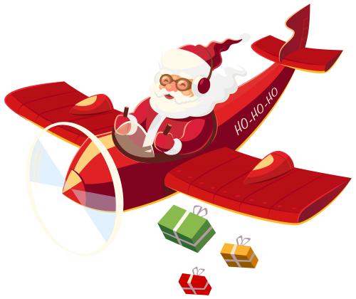 Santa Claus with Plane PNG Clipart - High-quality PNG Clipart Image in cattegory Christmas PNG / Clipart from ClipartPNG.com