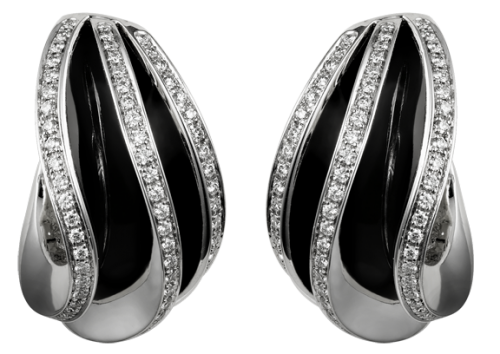 Silver and Black Earrings with Diamonds PNG Clipart - High-quality PNG Clipart Image in cattegory Jewelry PNG / Clipart from ClipartPNG.com