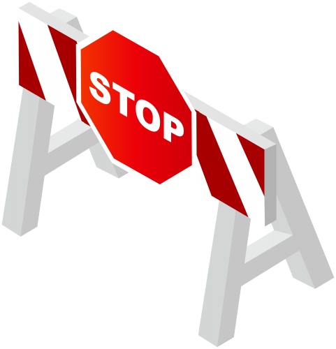 Stop Road Barricade PNG Clip Art - High-quality PNG Clipart Image in cattegory Road Signs PNG / Clipart from ClipartPNG.com