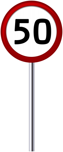 Traffic Sign Speed Limit 50 PNG Clip Art - High-quality PNG Clipart Image in cattegory Signs PNG / Clipart from ClipartPNG.com