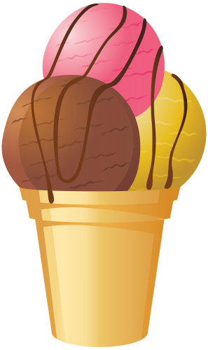 Tricolor Ice Cream Cone PNG Clip Art - High-quality PNG Clipart Image in cattegory Ice Cream PNG / Clipart from ClipartPNG.com