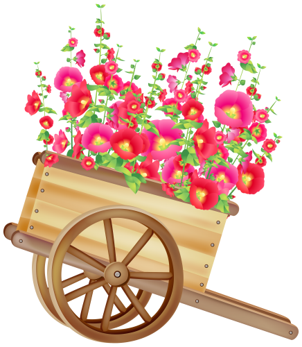 Wheelbarrow with Flowers PNG Clipart - High-quality PNG Clipart Image in cattegory Outdoor PNG / Clipart from ClipartPNG.com