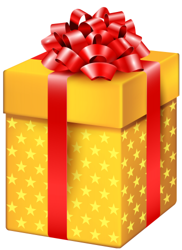 Yellow Gift Box with Stars PNG Clipart - High-quality PNG Clipart Image in cattegory Gifts PNG / Clipart from ClipartPNG.com