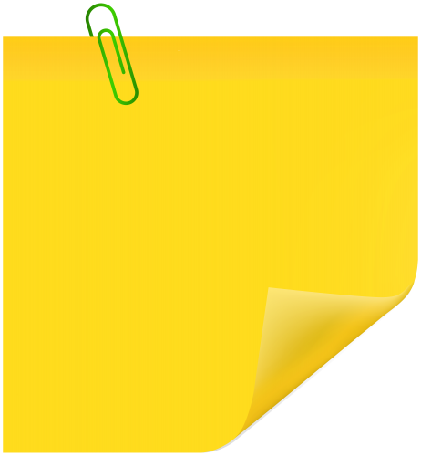 Yellow Sticky Note with Paperclip PNG Clip Art - High-quality PNG Clipart Image in cattegory Sticky Notes PNG / Clipart from ClipartPNG.com