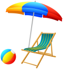 Beach Umbrella with Chair and Ball PNG Clip Art - High-quality PNG Clipart Image from ClipartPNG.com