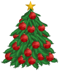 Christmas Tree with Red Christmas Ornaments PNG Clipart - High-quality PNG Clipart Image from ClipartPNG.com