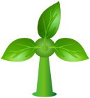 Green Leaves Wind Turbine PNG Clip Art