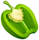 Half Green Pepper PNG Clipart