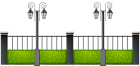 Metal Fence with Streetlights PNG Clipart  - High-quality PNG Clipart Image from ClipartPNG.com