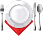 Plate Spoon Knife Fork and Red Napkin PNG Clipart - High-quality PNG Clipart Image from ClipartPNG.com