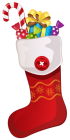 Red Christmas Stocking with Candy Cane PNG Clipart - High-quality PNG Clipart Image from ClipartPNG.com