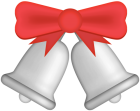 Silver Christmas Bells PNG Clip Art
