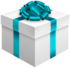White Gift Box with Blue Bow PNG Clipart - High-quality PNG Clipart Image from ClipartPNG.com