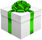 White Gift Box with Green Bow PNG Clipart - High-quality PNG Clipart Image from ClipartPNG.com