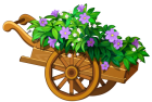 Wooden Garden Wheelbarrow with Flowers PNG Clipart - High-quality PNG Clipart Image from ClipartPNG.com